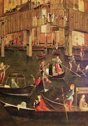 Dettaglio del Miracolo della Reliquia della Vera Croce sul Ponte di Rialto, 1494 (dettaglio)